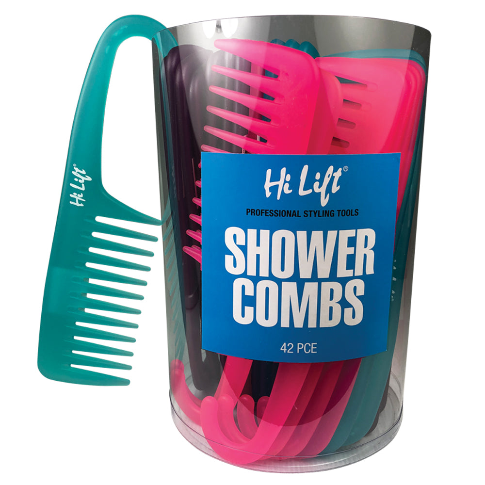 Hi Lift Shower Combs Assorted Colours 42 pieces