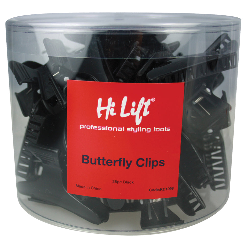 Butterfly Clips Black  36 Pieces