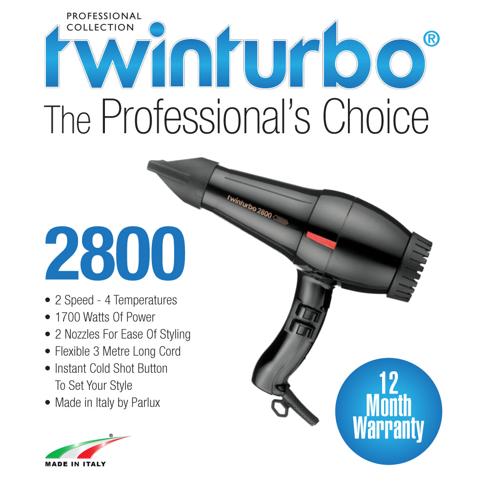 Twin turbo hotsell hair dryer 2800