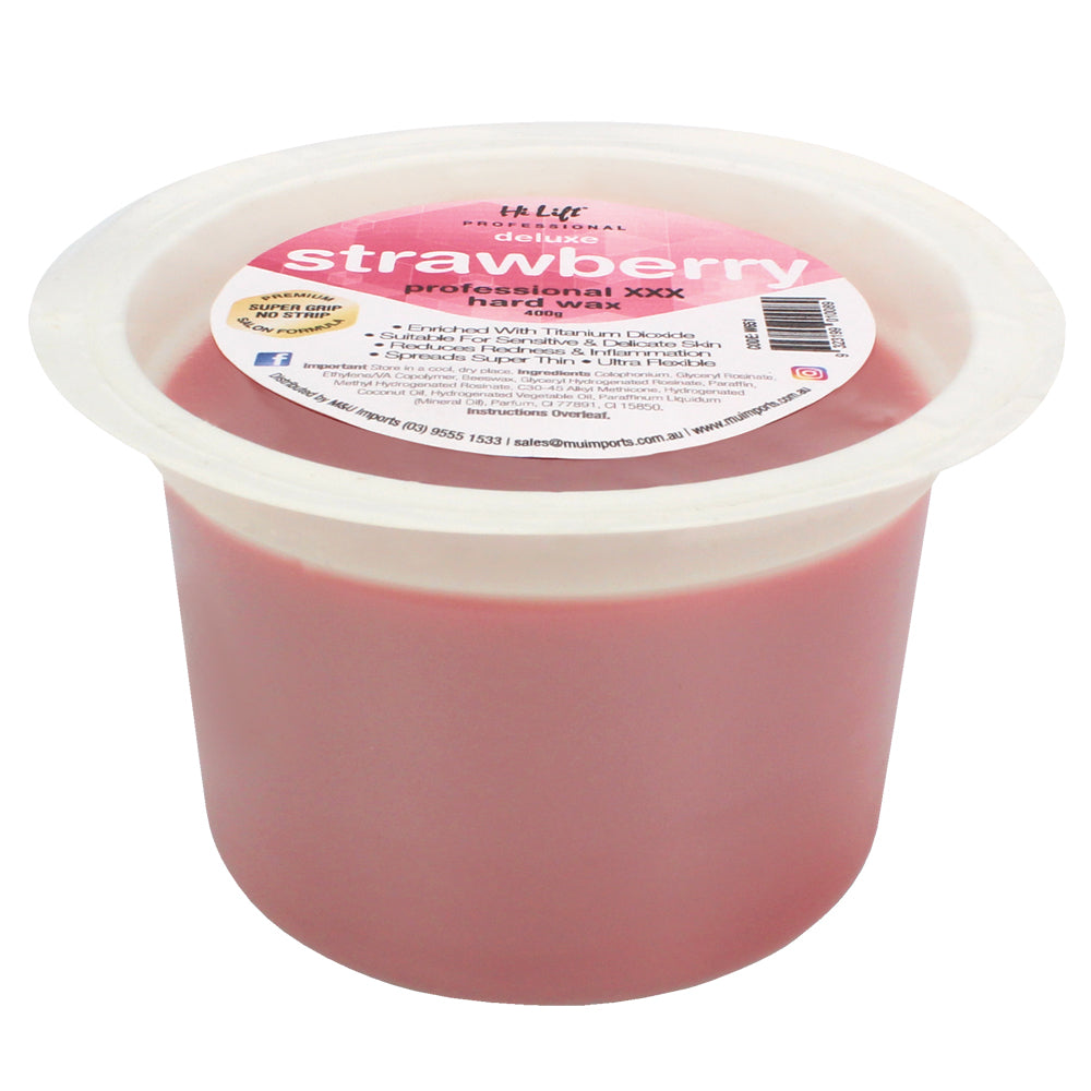 Hi Lift Deluxe Strawberry Professional Hard Wax - 400g Cup