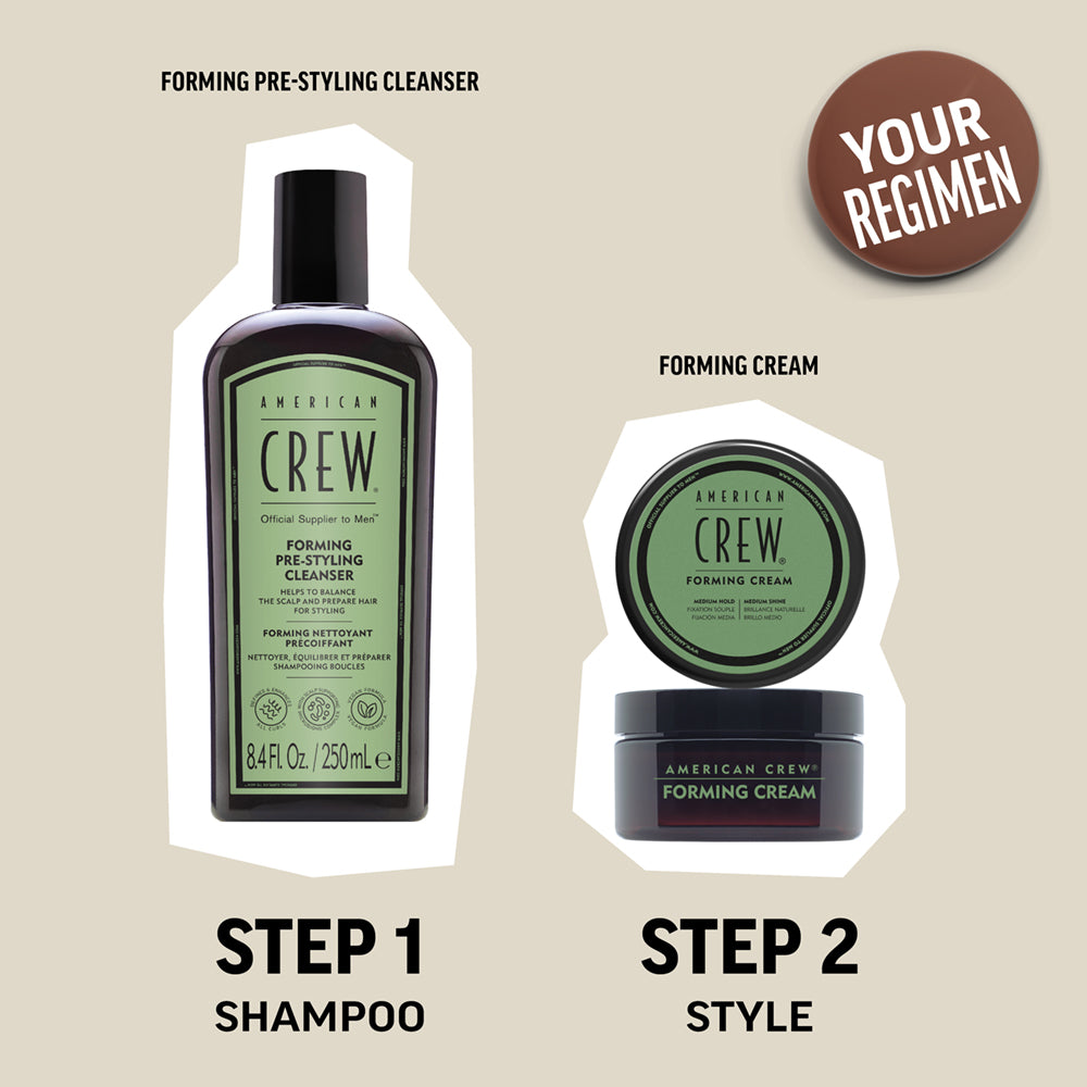 American Crew Forming Duo Shampoo 250ml / Forming Cream 85g with Bonus American Crew Socks