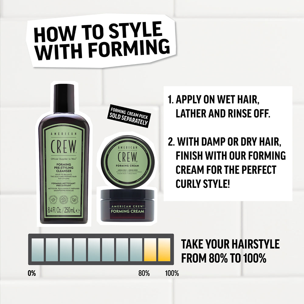 American Crew Forming Duo Shampoo 250ml / Forming Cream 85g with Bonus American Crew Socks