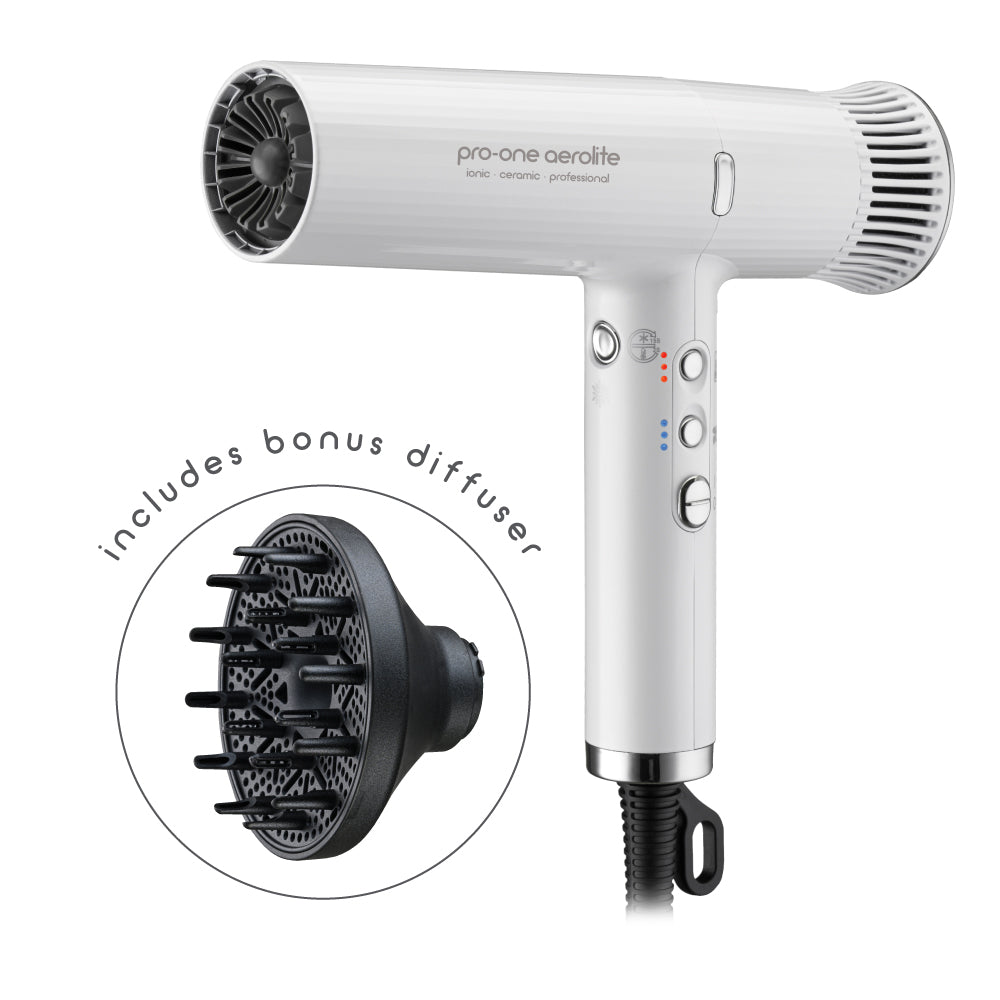 Pro-One Aerolite Hairdryer - Pearl White