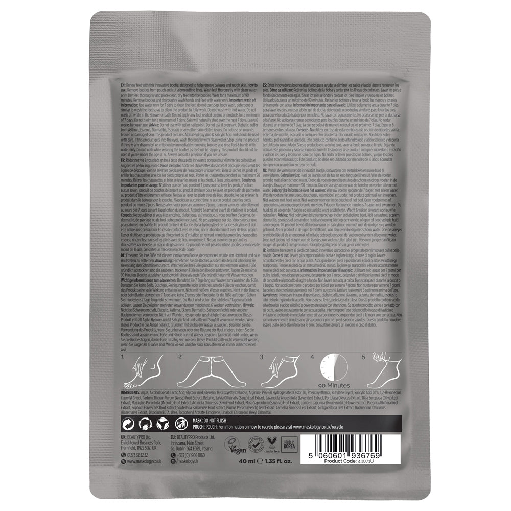 Maskology FOOT PEEL Professional Foot Treatment Mask - 1 x Single Sachet