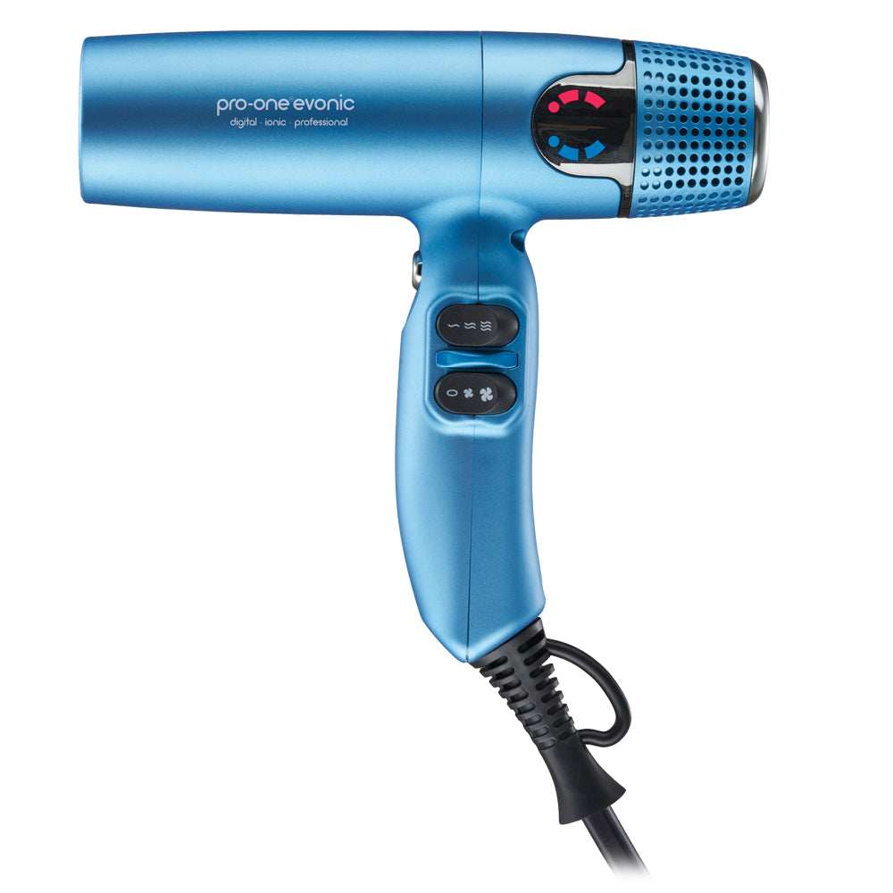 Pro-One EVONIC Hairdryer – Blue with BONUS Cristalli Miracle Repair Ultra-Soft Treatment