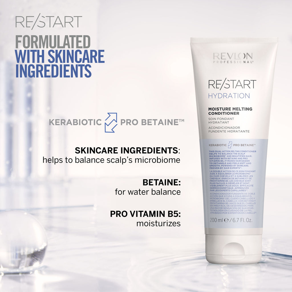Revlon Professional RE START Hydration DUO Shampoo 250ml / Conditioner 200ml with free Mini Detangler brush