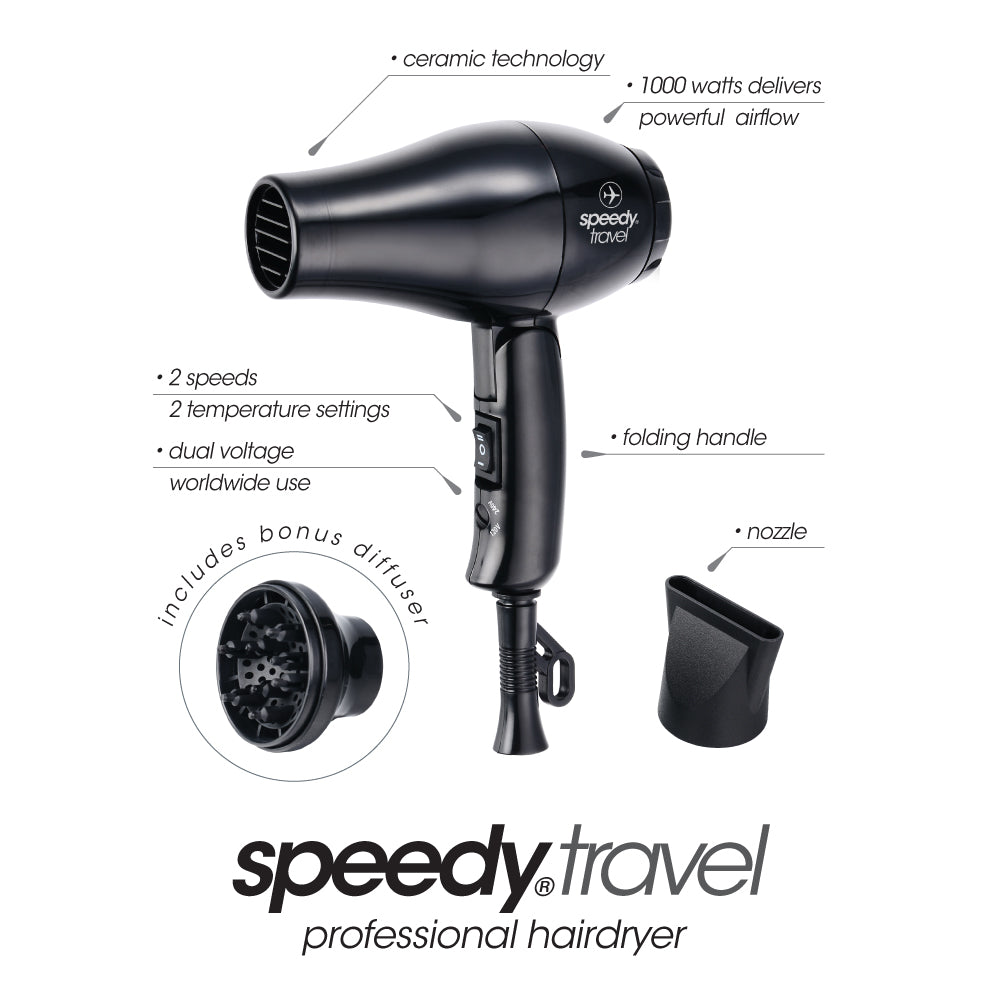 Speedy Travel Dryer BONUS Wonder Brush Silver Paddle