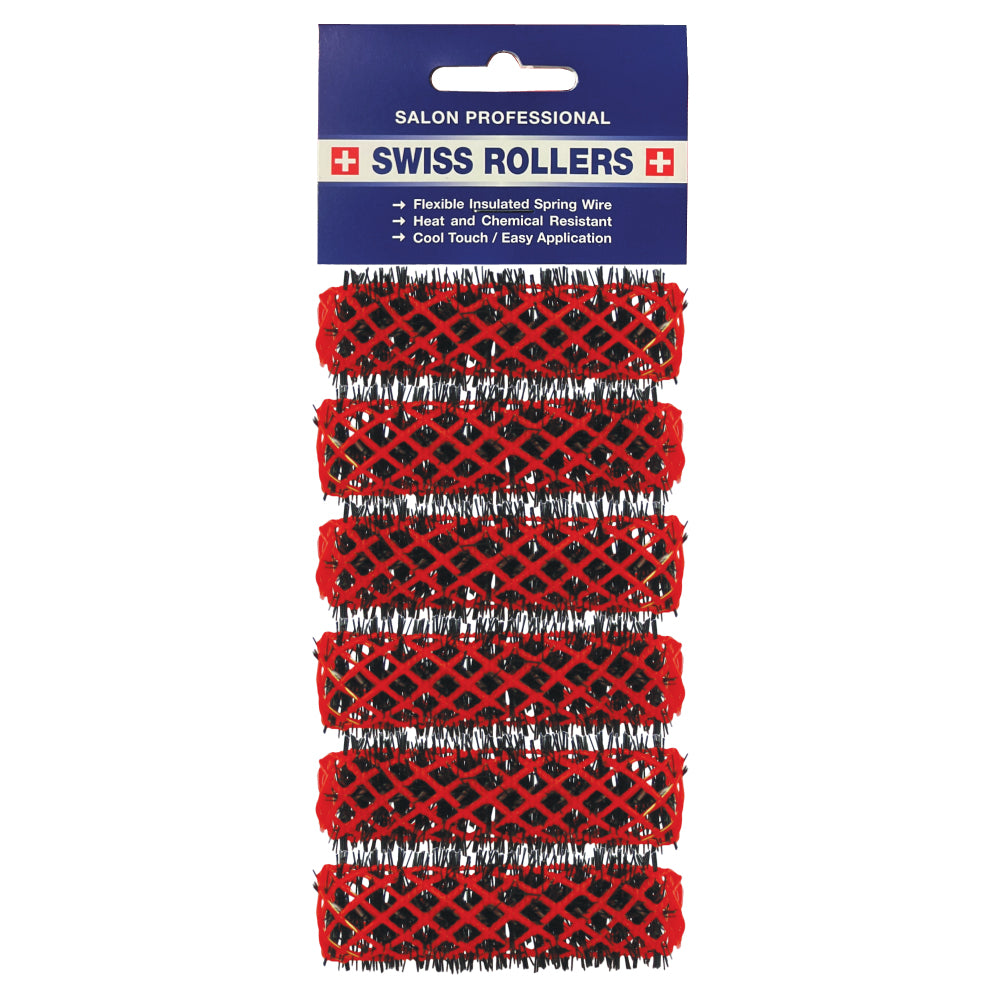 Original Swiss Brush Rollers 16mm  Coral (6 per pack)