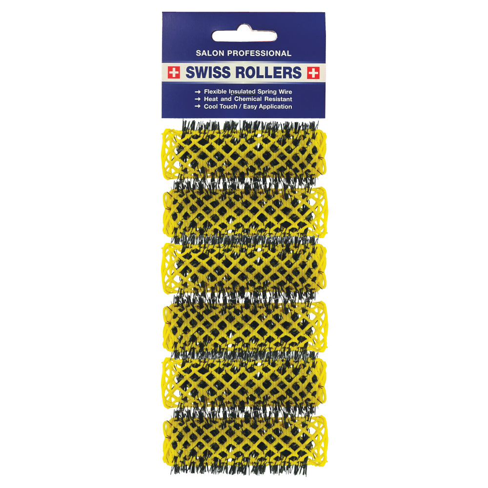 Original Swiss Brush Rollers 20mm  Yellow (6 per pack)