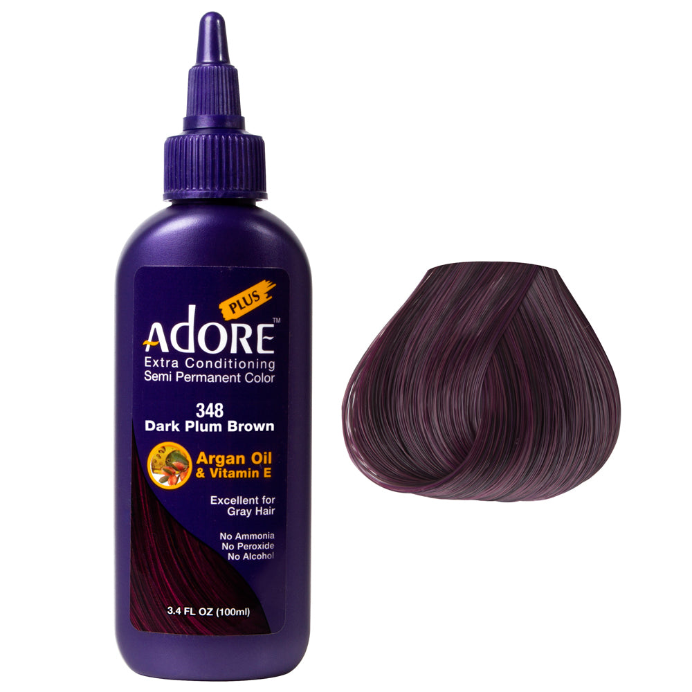 Adore Plus Semi Permanent Color Dark Plum Brown #348