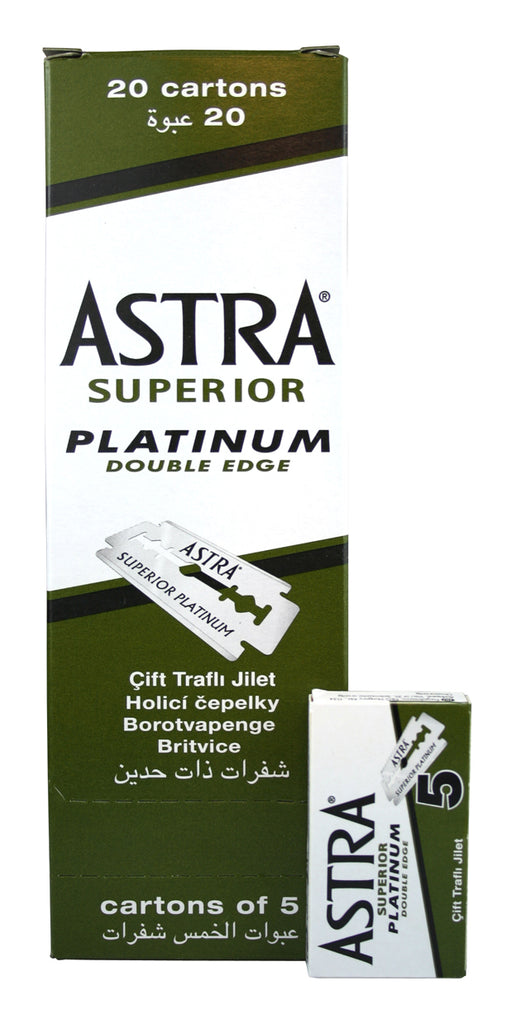 Astra Superior Double Edge Razor Blades 100pcs (20 Packets of 5)