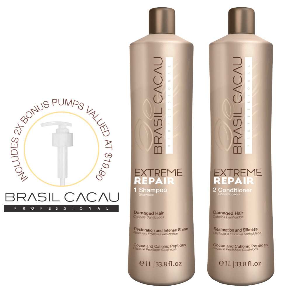 Brasil Cacau Extreme Repair Shampoo & Conditioner Duo 1 Litre