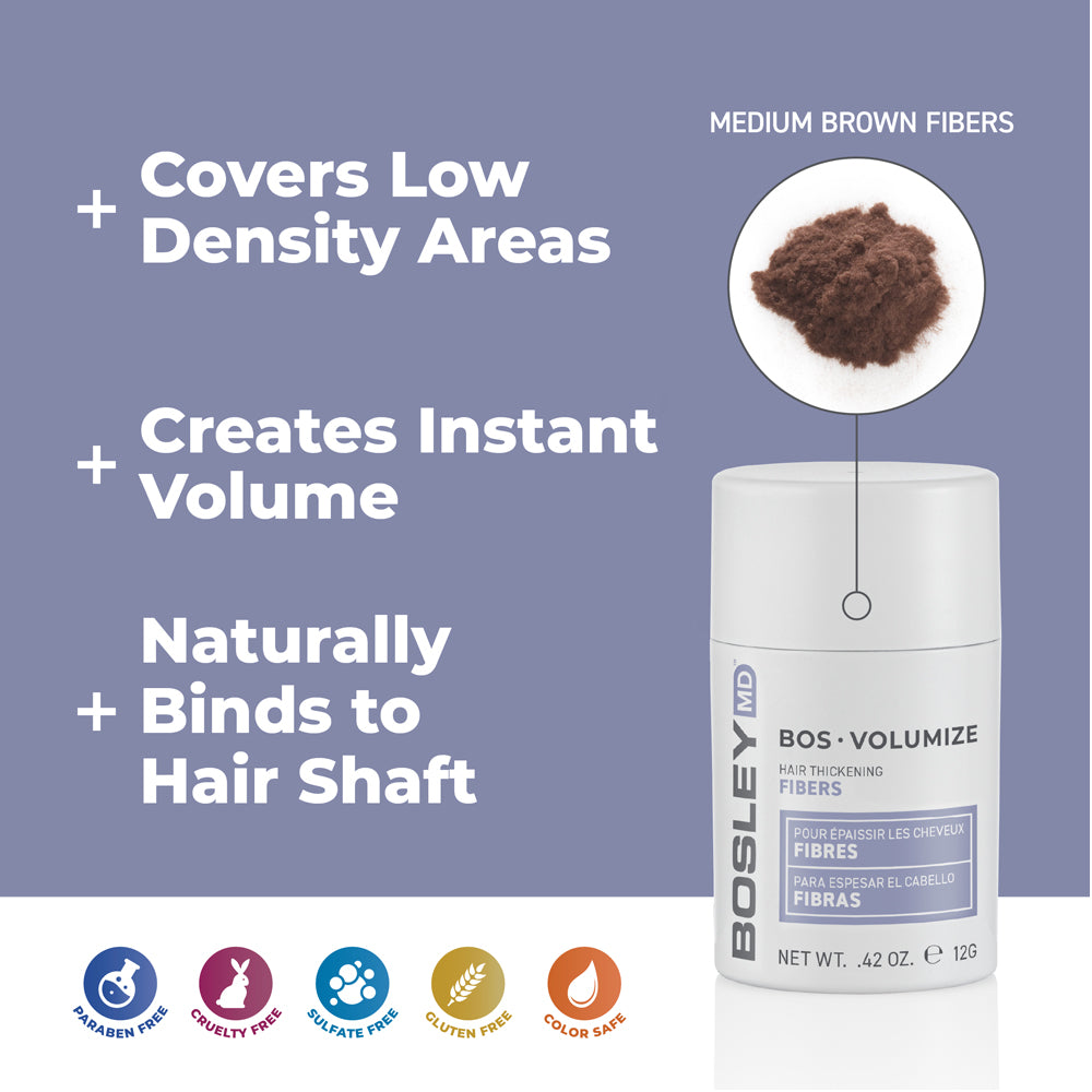 Bosley Hair Thickening Fibers - Medium Brown