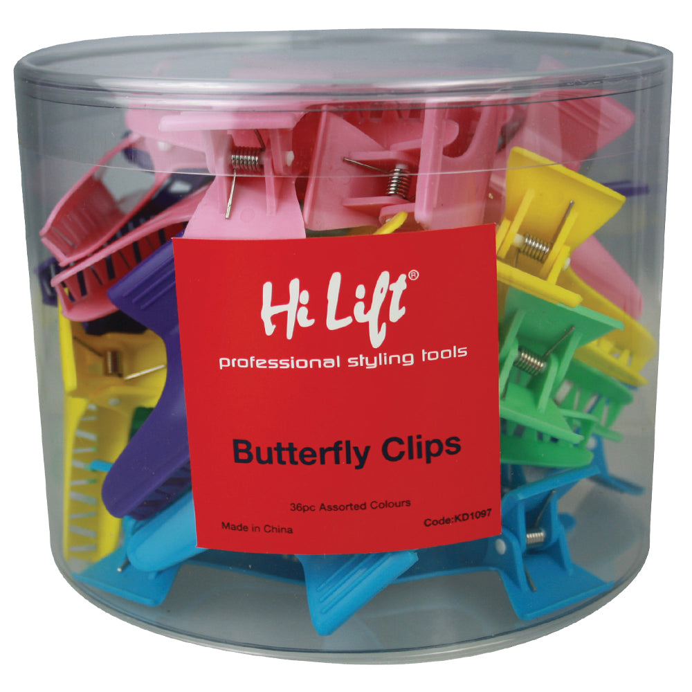 Butterfly Clips Assorted colours  36 Pieces