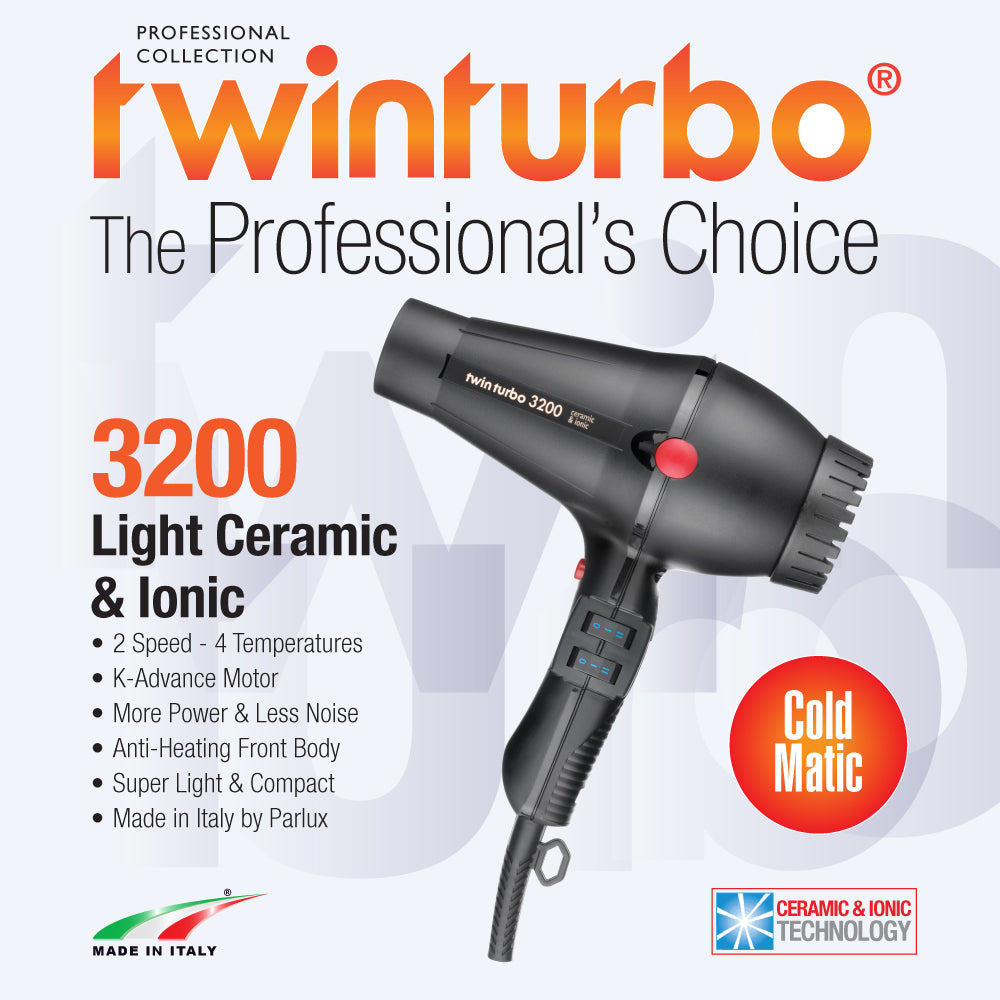 Twin Turbo 3200 Ionic & Ceramic Professional Hairdryer